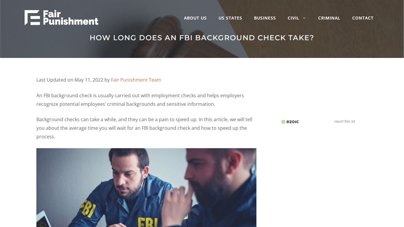 How Long Does An FBI Background Check Take? - Fair Punishment